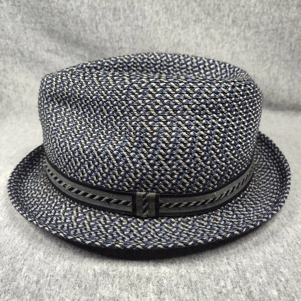 Sombrero Bailey of Hollywood Fedora Ajustado Para Hombre Azul Gris Tejido Paja Trilby Verano Foto 2 de 4