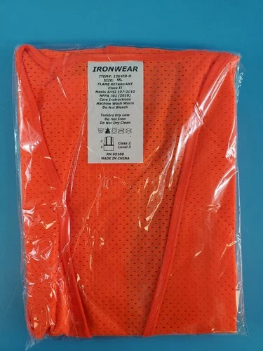 Lot of 10 IRONWEAR SAFETY VEST 1284FR-O Size-4XL,  5-POCKET HI VISIBILITY image 2