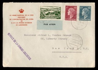 DR WHO 1960 GRAN DUQUESA DE LUXEMBURGO OFICIAL? CORREO AÉREO A ESTADOS UNIDOS R82762