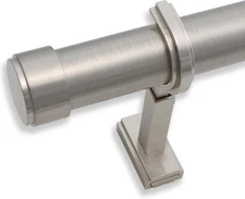 BlastHome Luxury BRUSHED NICKEL 6ft Custom Curtain Rod 1 1/4" Diameter