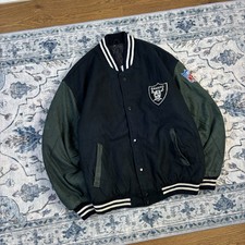 NFL 90s Oakland Raiders Football Varsity Bomber Jacket Vintage Men’s M/L