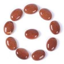 AAA  Synthetic Red Sunstone Cabochon Oval Shape Loose Gemstone