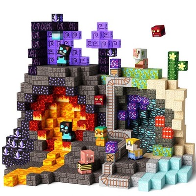 idoot 150PCS Magnetic Blocks Building Toys, Mining Cave Adventure World Magne...