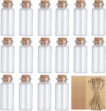 20pcs 10ml glass vials mini bottles with cork  20 twine  20pcs hang tags fo...