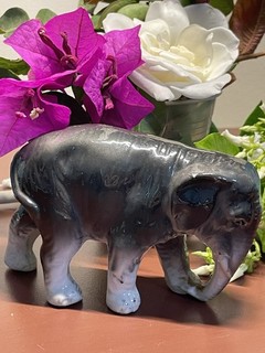 Antique Vintage Porcelain Miniature Elephant Hand Paint Figurine Made In Germany