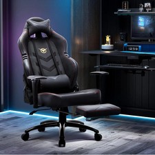 Image of COLAMY Big Tall Gaming Chair Footrest Racing Style 3D Armrest Headrest Lumbar