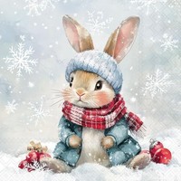 Weihnachten Servietten Lunch 33X33 3-Lagig 20 StüCk Hase Im Schnee Bugsy FSC Mi