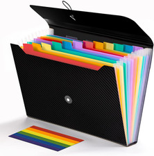 Expanding File Folder, 13 Pockets Accordion File Holder Organizer, A4 Letter Siz