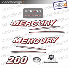 Adesivi motore marino fuoribordo mercury verado 200 cv 2005-2015  nautica