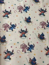 Disney STITCH And ANGEL Light Blue Christmas Wrapping Paper 25 Sq Ft