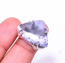 Natural Dendritic Agate - 925 Sterling Silver Ring s.7 R10, Christmas Gift