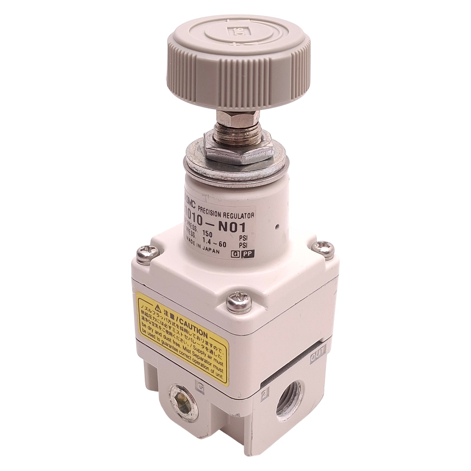 SMC IR1010-N01 Precision Regulator, 150psi Max Inlet, 1.4-60psi Out, 1/8" NPT