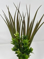 10" BROWN Vanilla SWORD Grass GREEN BOXWOOD combo 805, stone base, Realistic A