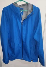 REI Co-op Hardshell Rain Jacket Hooded Blue Men Size Large
