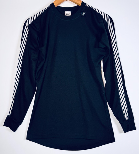 Helly Hansen, Helly Hansen HH Lifa Base Layer Top Women Large Black Stripe Crew Long Sleeve