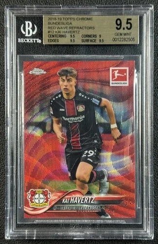 KAI HAVERTZ BGS 9.5 2018 TOPPS CHROME BUNDESLIGA #12 RED WAVE REFRACTOR RC 8/10