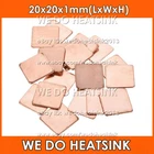 Copper 20x20x1mm Shim Heatsink With or Without Pad For CPU GPU RAM Chipset