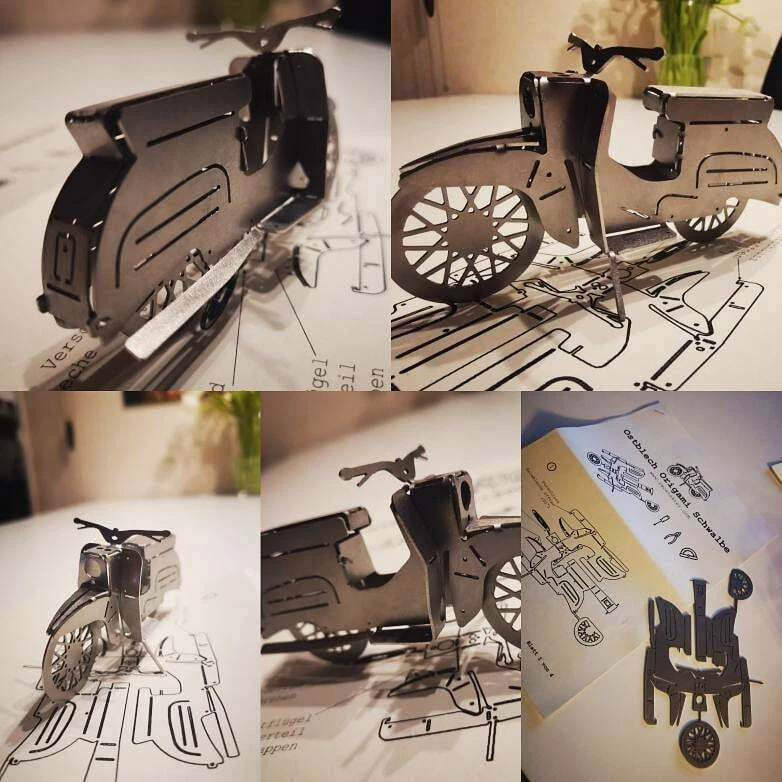 Ostblech-Origami: Simson Schwalbe Edelstahl - KR51 KR51/2  - Bild 4 von 4