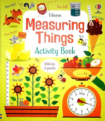 Measuring Things Math Activity Book by Usborne (Paperback) New age 6-9