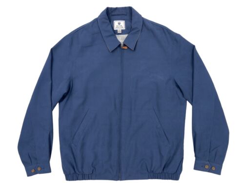 Peter Millar Men's Lightweight Full Zip Bomber Jacket Size L Blue