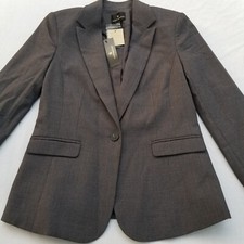 Worthington Blazer Jacket Grey Single Button Lined Stretch Womens Sz 2 NEW w/TAG