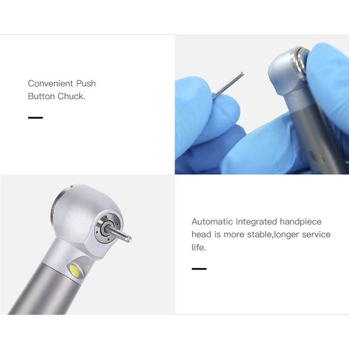 Pieza de mano dental LED de fibra óptica de alta velocidad 2/4 orificios 4 pulsadores de pulverización de agua - Imagen 22 de 22