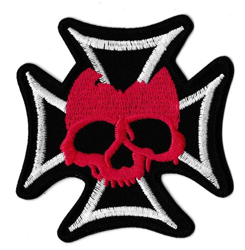 Patche Biker Croce Di Malta Nera - Naga Patches, Termoadesivo Per DIY Su Giubbotto