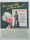 1943 vintage Coca-Cola print ad, WW2 Buy war bonds for conflict
