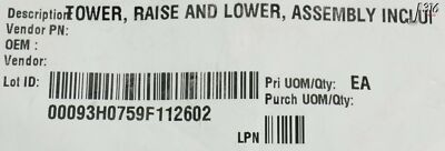 N 21268 FAULHABER TWR RAISE & LWR ASSY W/ FAULHABER MINIMTR 16/5 22