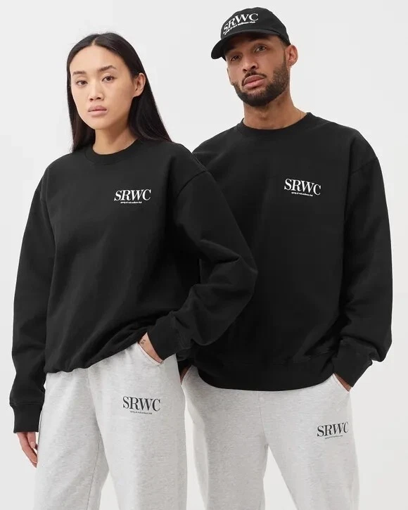 Sporty & Rich Upper East Side Crewneck Sweatshirt Black Medium Unisex Pullover