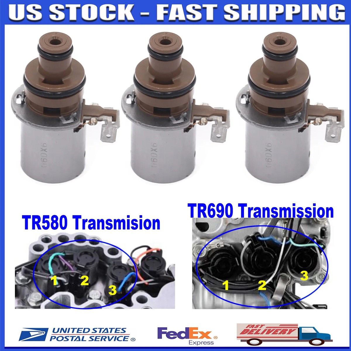 3x OEM Torque Converter Lock-Up Solenoid For Subaru Lineartronic
