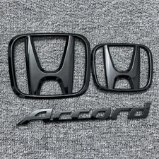 3Pcs Front Grille Trunk H Emblem For Honda Accord 2008-2017 Sedan 4-Door Badge