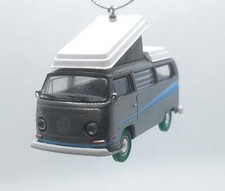 Christmas Ornament for 1972 Volkswagen Type 2 Campmobile Grey/Blue Stripe Ltd Ed