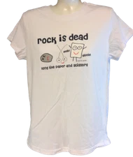 Womens Juniors David & Goliath Rock Is Dead Long Live Paper Vintage Tee T-Shirt