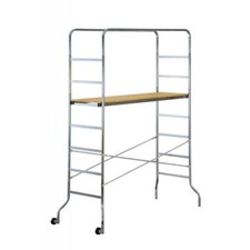 GIERRE Trabattello Ponteggio in Acciaio Zincato Con Piano di Lavoro e 2 Ruote 