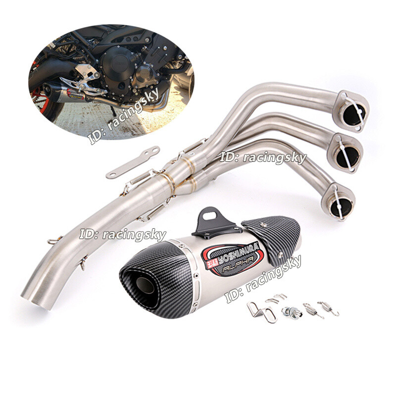 パーツ Full exhaust Yamaha mt09/xsr900 2 pipes XSR900 For Yamaha MT-09 FZ09 2014-20 Full Exhaust System Front