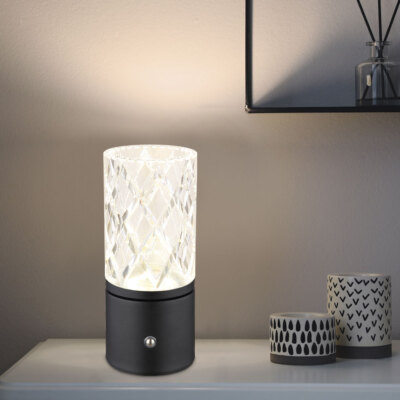 Tischleuchte Nachttischlampe Beistelllampe Schwarz-Gold LED BigLight
