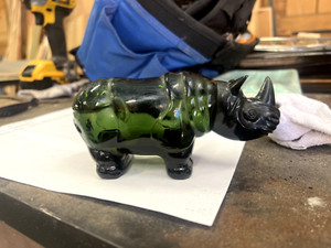 avon rhino aftershave green glass