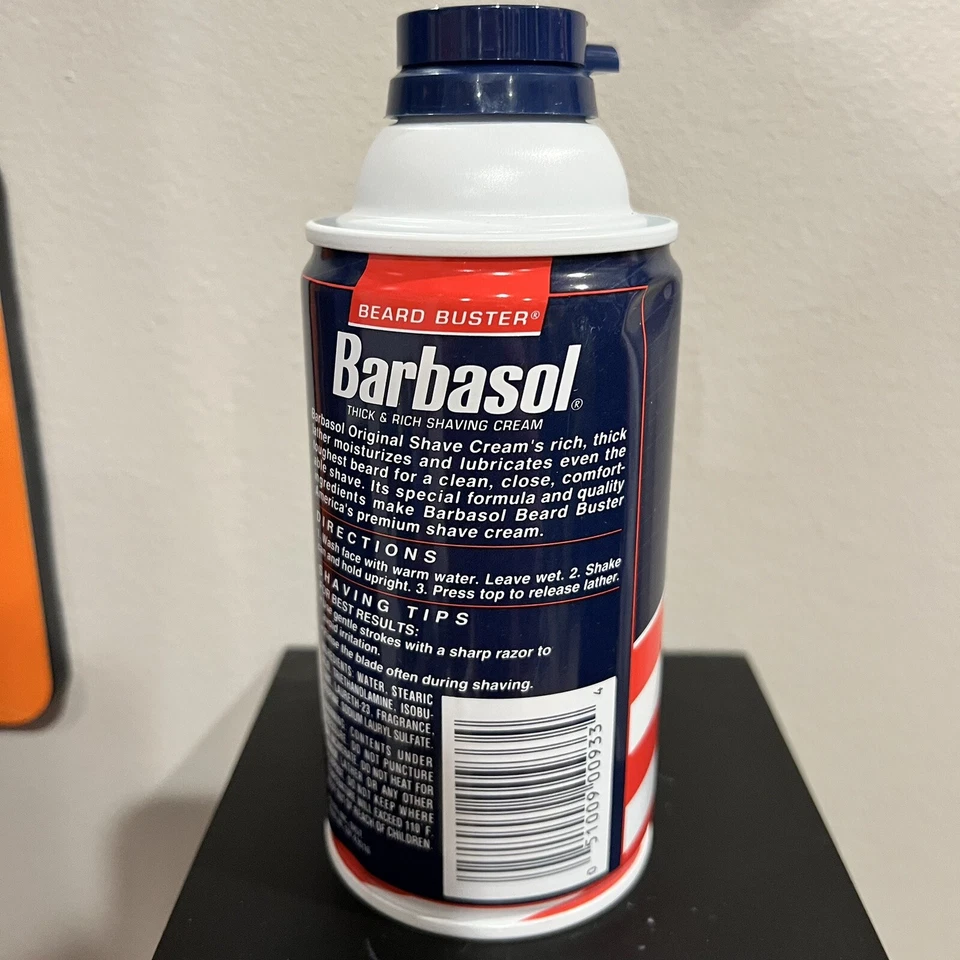 De colección Nueva Completa Barbasol Parque Jurásico Crema de Afeitar Barba Buster Lata 11 OZ Foto 3 de 4