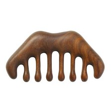 Wooden Wide Tooth Comb - Natural Scalp Massager for Hair and Meridian Relaxat...