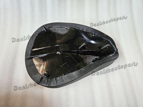 BLACK LEATHER VERT RIB CHOPPER SOLO SEAT & PILLION PAD TUCK & ROLL HARLEY BOBBER - Picture 11 of 23