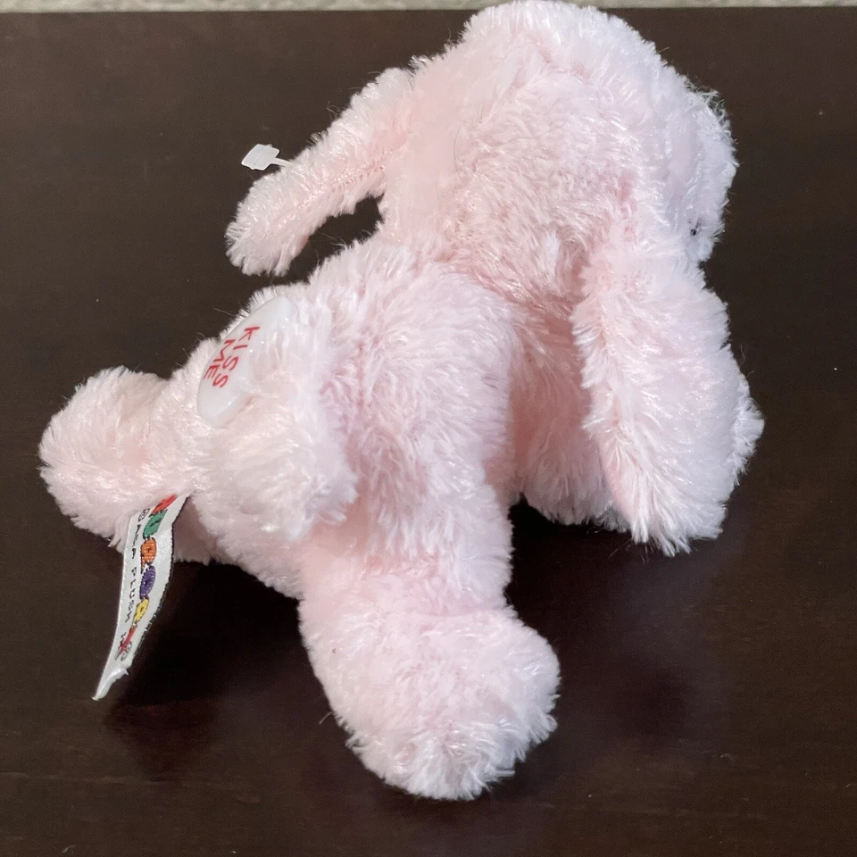 Vintage Mini Dog Plush Pink Kiss me Heart Aurora Valentine's Day Love - Image 4 of 4