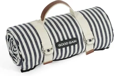 G GOOD GAIN Waterproof Picnic Blanket Portable with Carry Strap for Beach Mat or