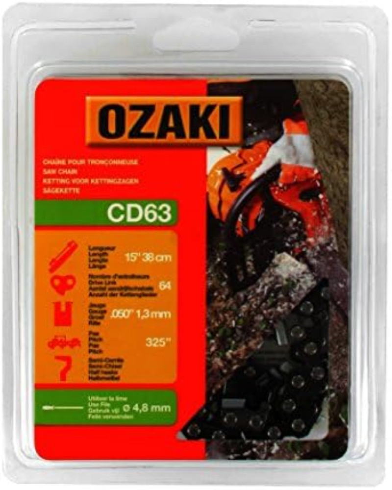 Catena Motosega Ozaki 30121-325: 72 Maglie, Passo .325, 1.3mm - Ricambio Professionale