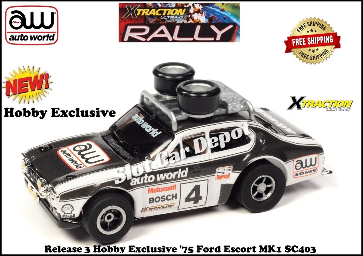 AUTO WORLD☆ ' 75 Ford Escort☆HOスロットカー Auto World 1975 Ford Escort MK1 X-Traction HO Slot Car