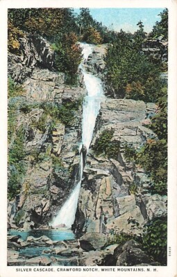Postcard Silver Cascade Crawford Notch White Mountains New Hampshire NH1
