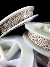 (1) White w/ Light Brown Genuine Irish Linen Single Pool Billiard Cue Wrap Spool