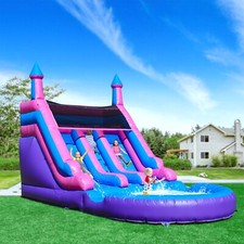 21X11X13.5ft Giant PVC Commercial Inflatable Double Water Slide without Blower