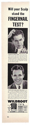 Wildroot Hair Oil Print Ad Vintage Advertisement Hair Advertising Beauty 1942