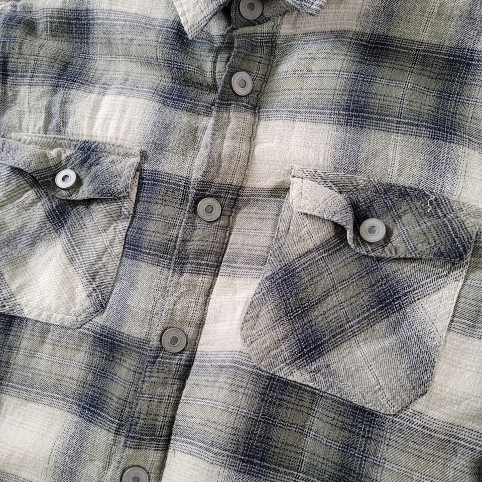 Dkota Grizzly Flannel Plaid Sherpa Lined Snap Shacket Mens Size Medium M - Image 3 of 4